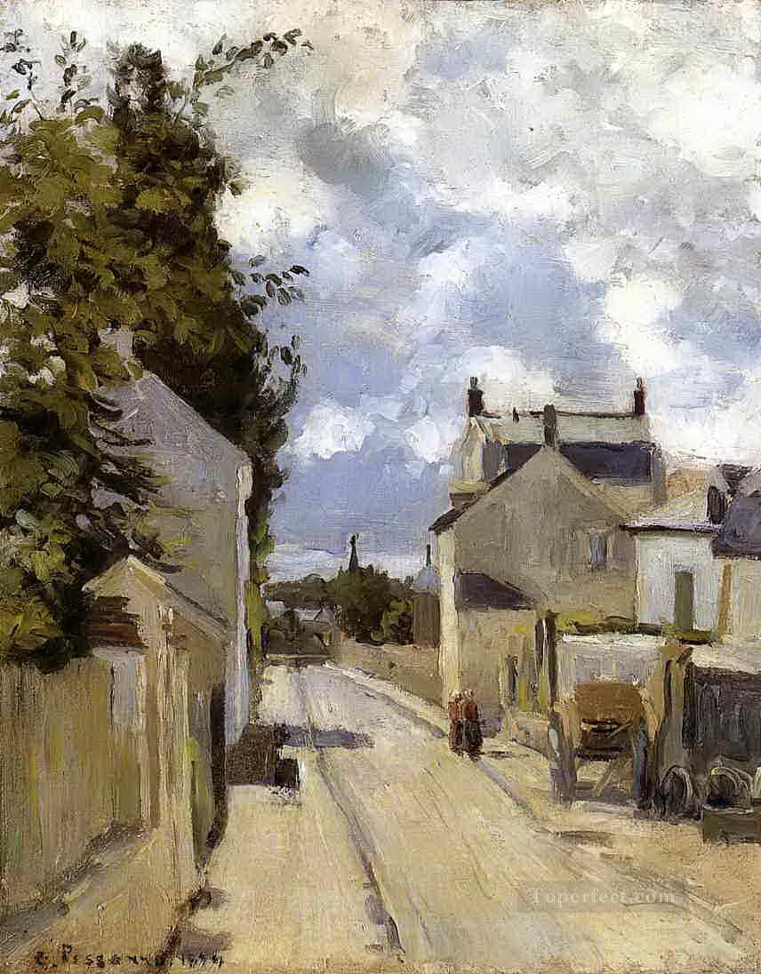 the street of hermitage pontoise 1874 Camille Pissarro Oil Paintings